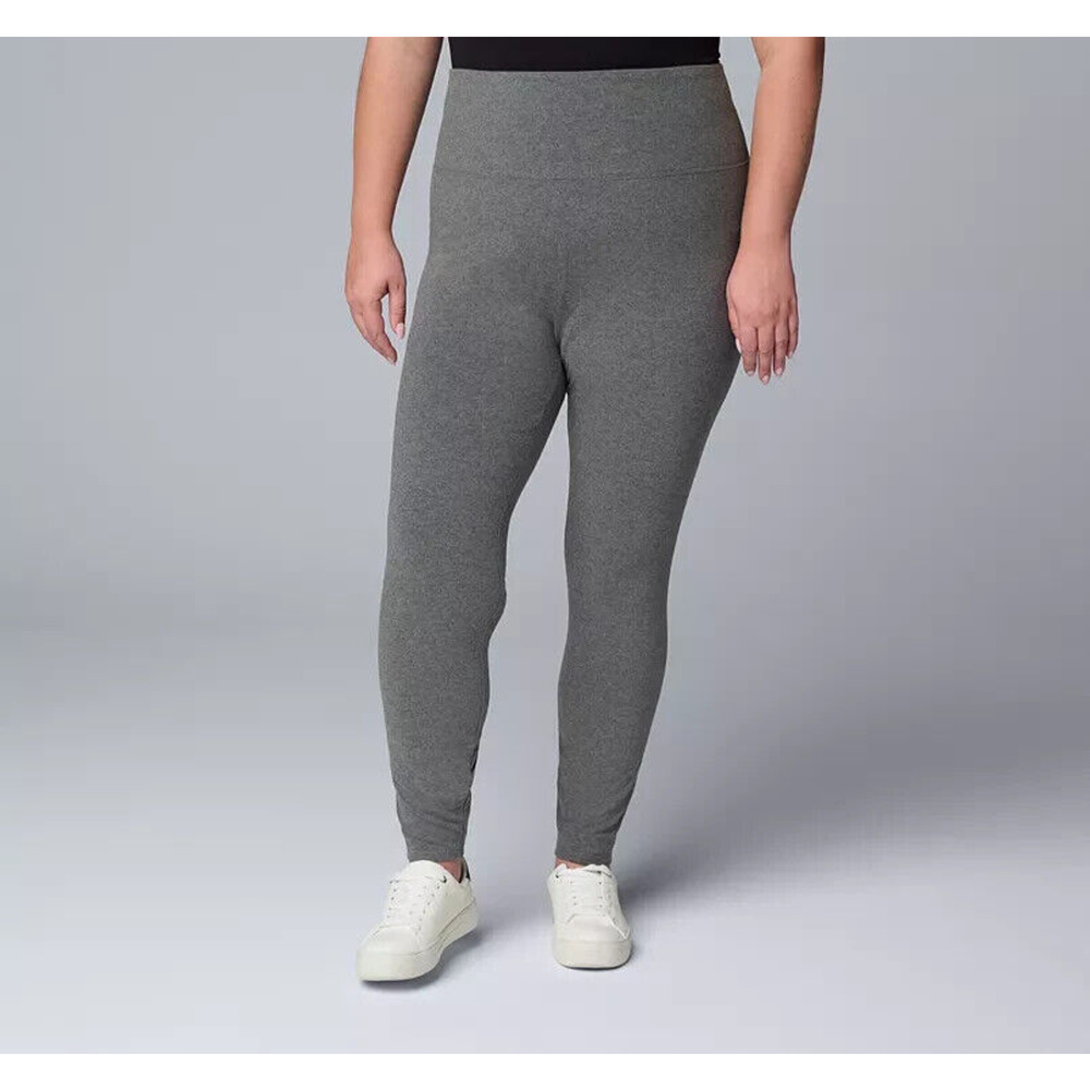 Plus Size Simply Vera Vera Wang Live-In High Rise Shaping Leggings Sz 1X Gray